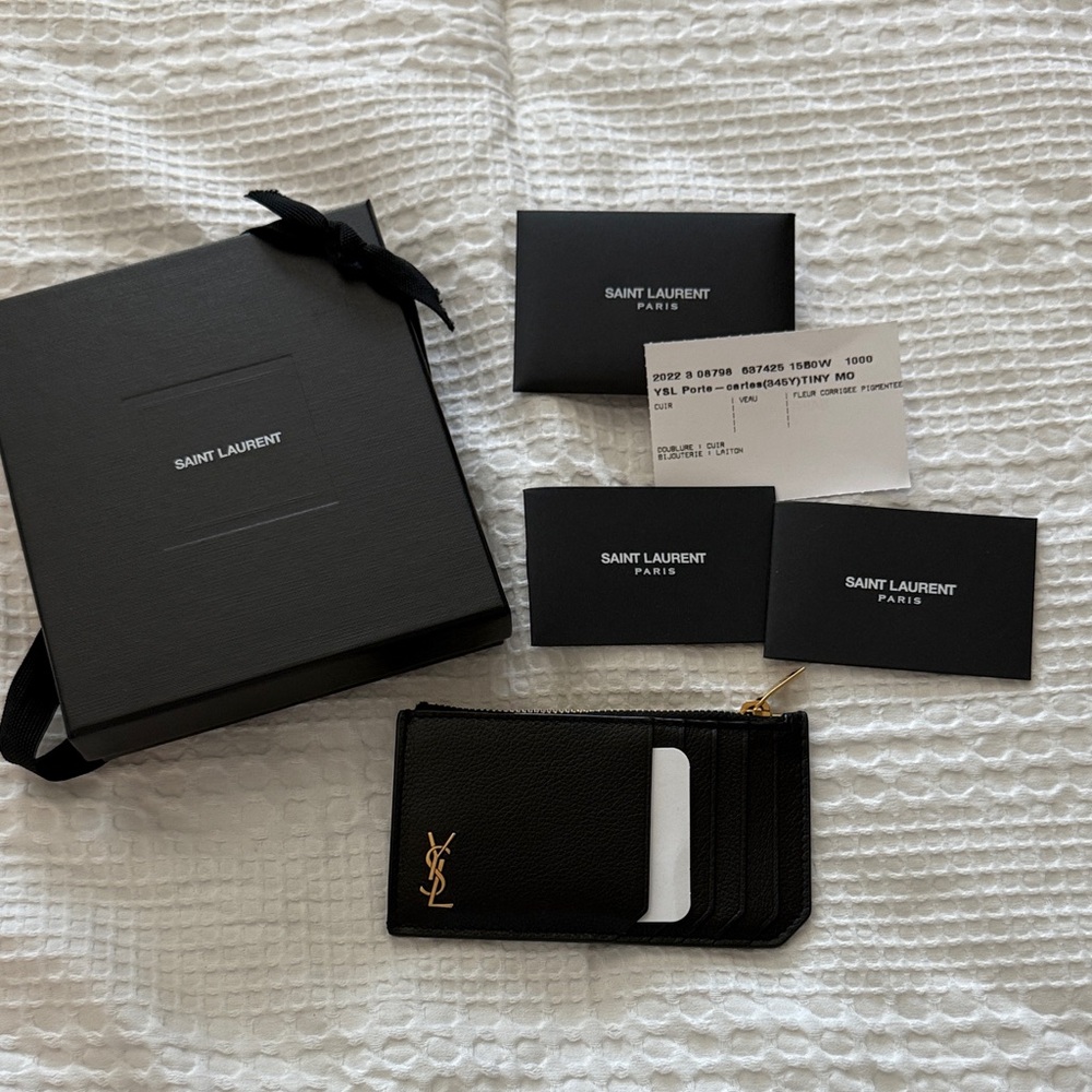 Saint Laurent Black and Gold Card Holder
